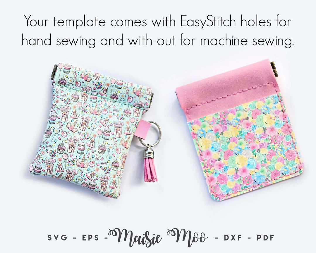 Snappy Coin & Card Purse Faux Leather Crafts for Cricut & Silhouette by Maisie Moo