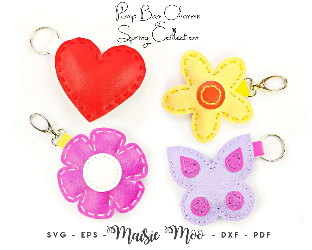 Faux Leather Bag Charm or Keychain Faux Leather Crafts for Cricut and Silhouette by Maisie Moo Design