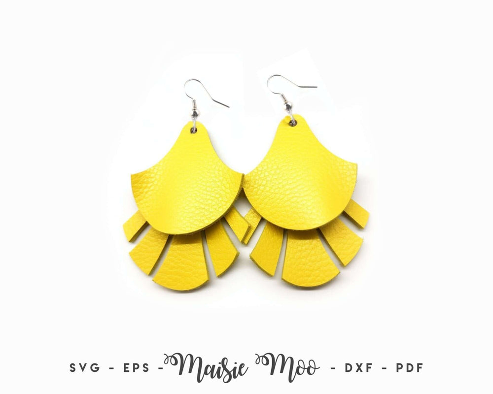 Summer Earrings SVG Faux Leather Crafts for Cricut and Silhouette by Maisie Moo Design