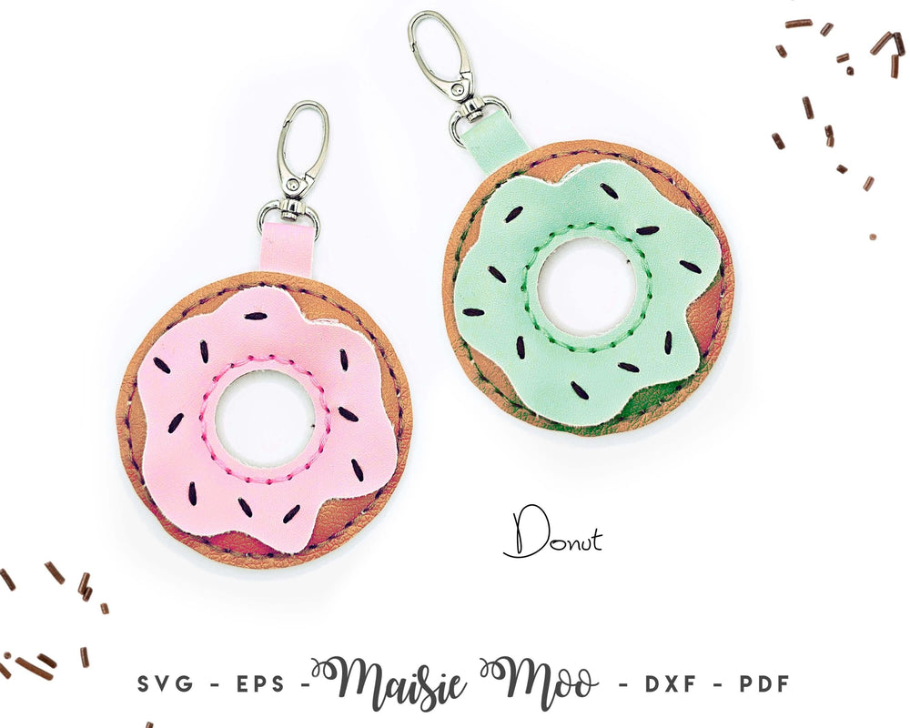 Sweet Treat Bag Charm or Keychains Easystitch Faux Leather Crafts for Cricut & Silhouette by Maisie Moo