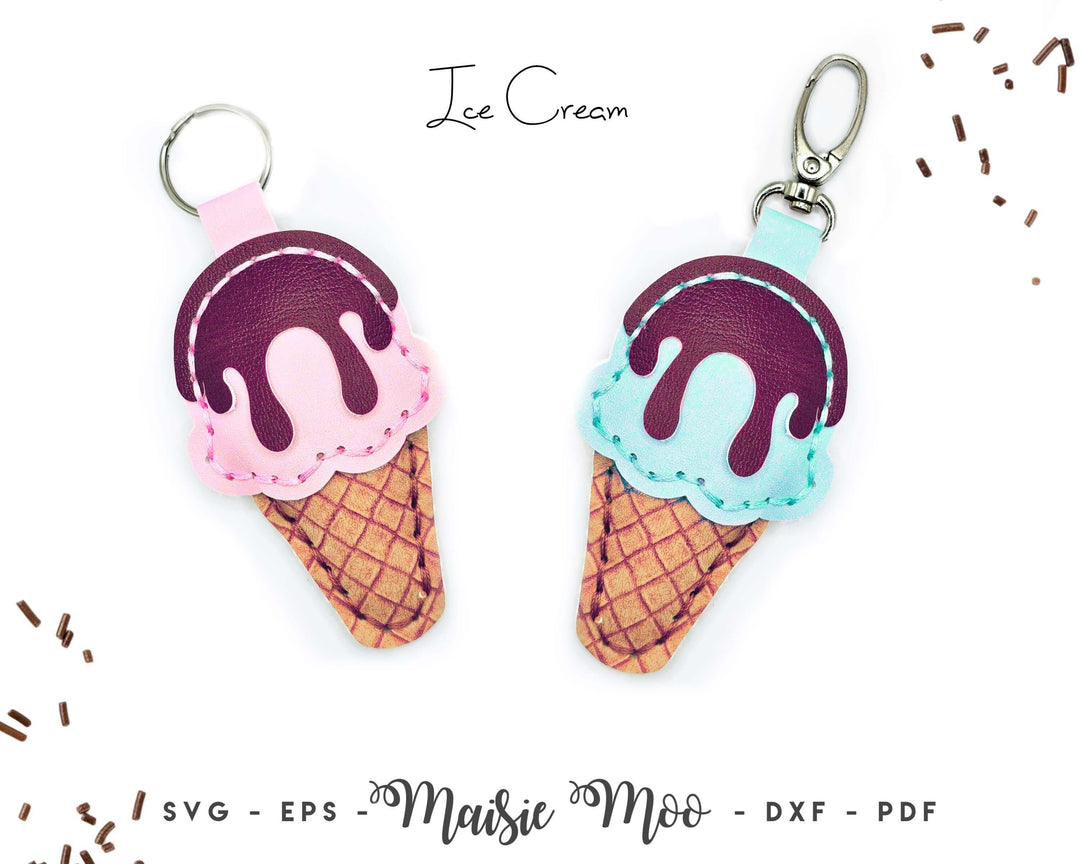 Sweet Treat Bag Charm or Keychains Easystitch Faux Leather Crafts for Cricut & Silhouette by Maisie Moo