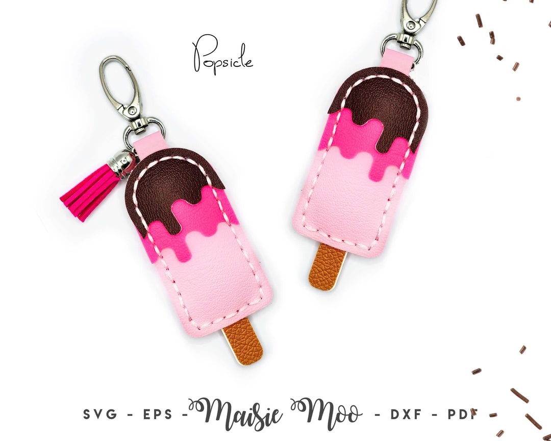 Sweet Treat Bag Charm or Keychains Easystitch Faux Leather Crafts for Cricut & Silhouette by Maisie Moo