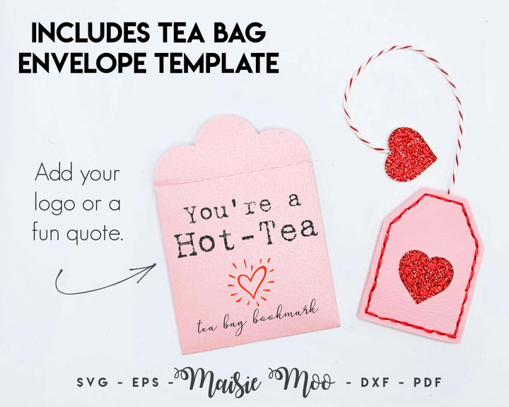 Tea Bag Bookmark SVG Template, Leather Pattern Book Lover Gift, DIY Planner Book Mark Faux Leather Crafts for Cricut Cut Files