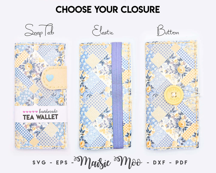 Tea Wallet Pattern, Faux Leather Tea Bag Wallet SVG, Cricut Craft Leather Pattern