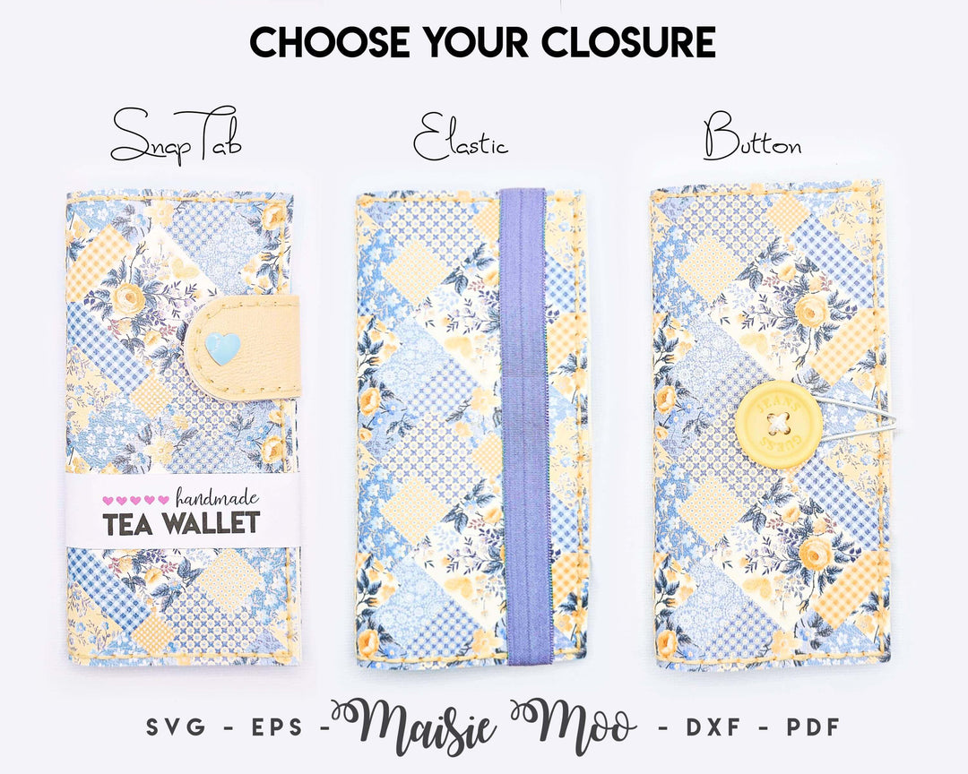 Tea Wallet Pattern, Faux Leather Tea Bag Wallet SVG, Cricut Craft Leather Pattern