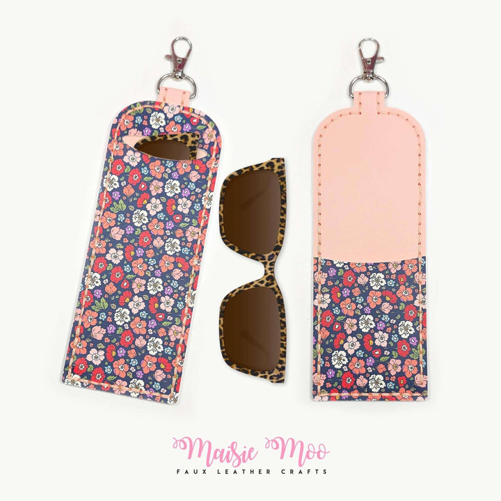 Sunnies Keychain Pattern, Pair Eyewear Topper Case SVG Template, Faux Leather DIY Crafts with Maisie Moo
