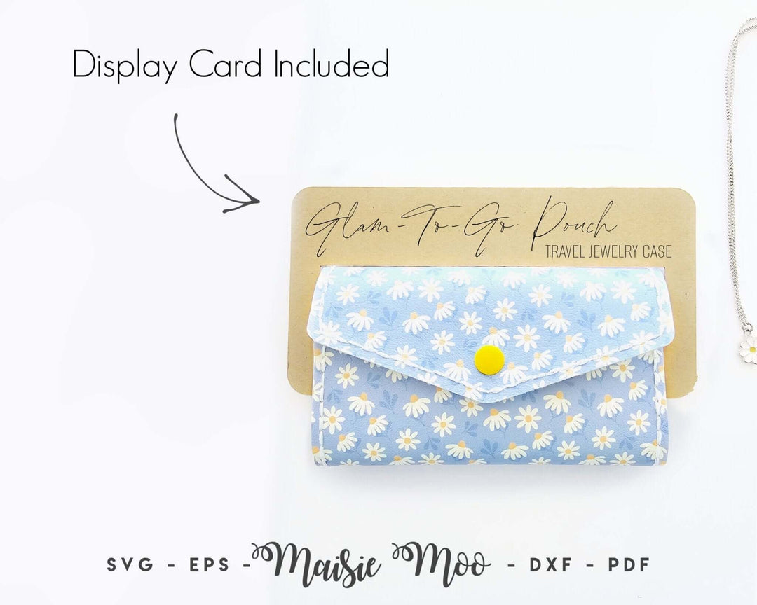 Travel Jewelry Pouch Faux Leather Crafts for Cricut and Silhouette by Maisie Moo Design