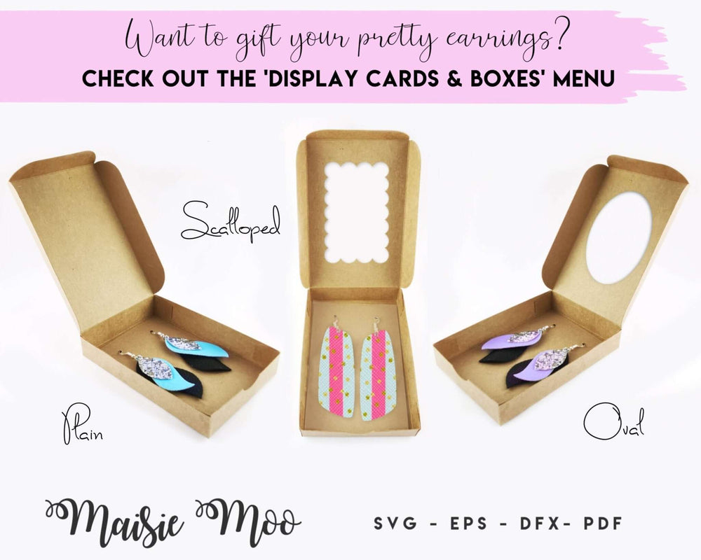 Valentines Earrings Faux Leather Crafts for Cricut and Silhouette by Maisie Moo Design