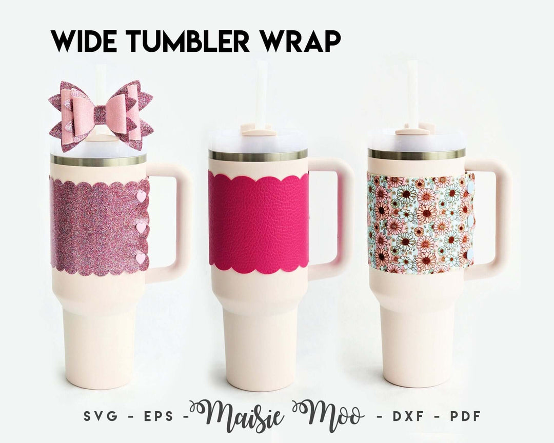 40oz Faux Leather Tumbler Wrap Faux Leather Crafts for Cricut and Silhouette by Maisie Moo Design