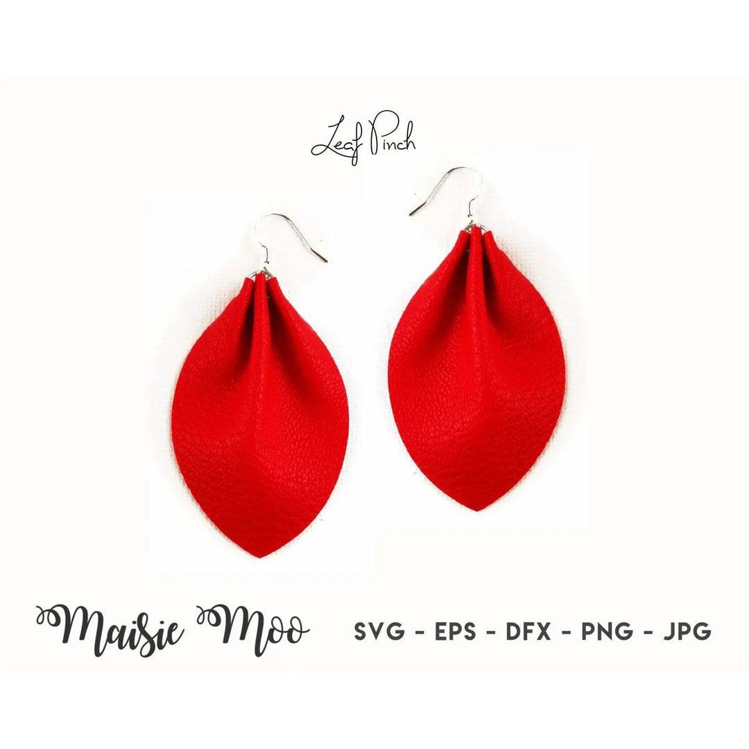 3D Pinch Earring SVG Template Faux Leather Cricut Earring