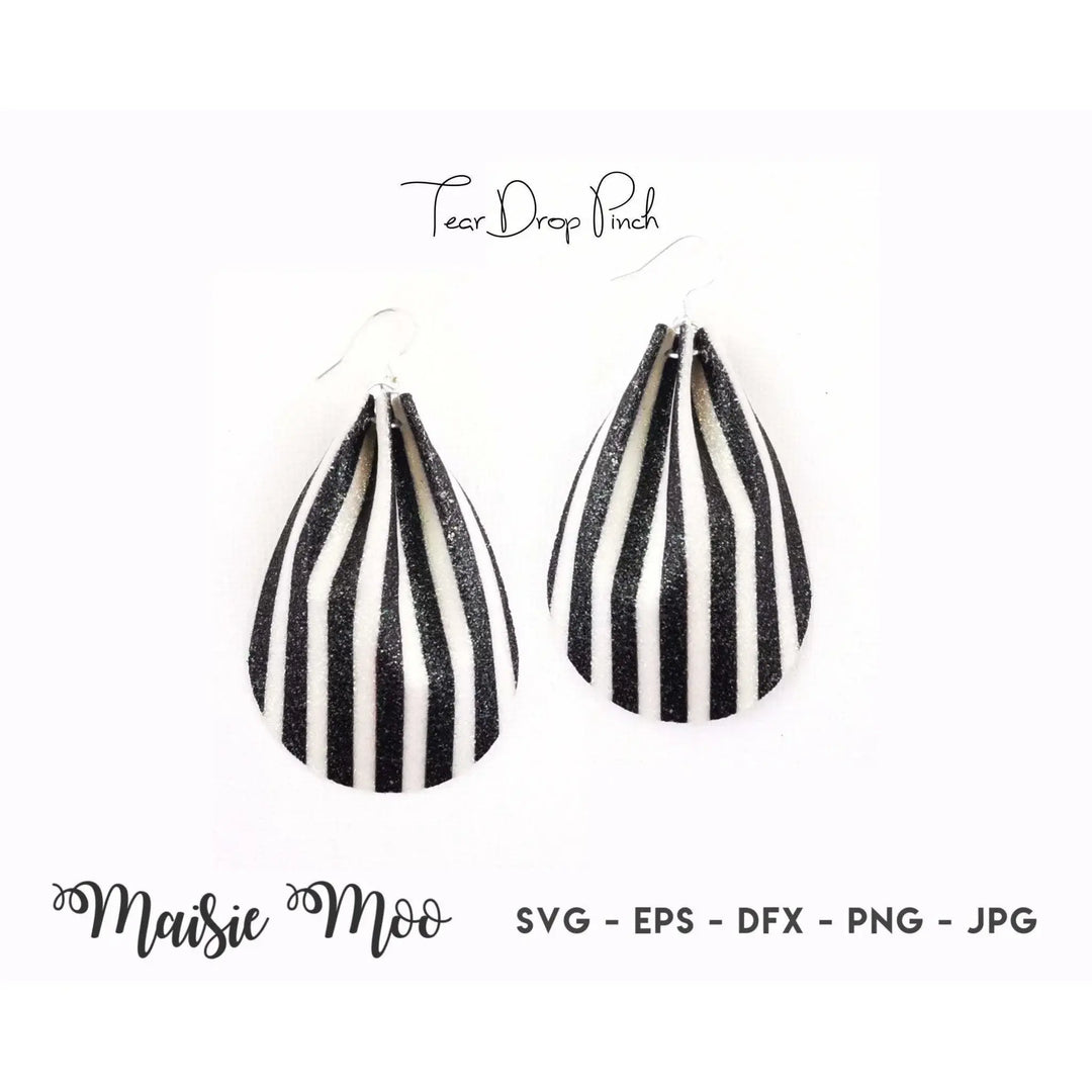 3D Pinch Earring SVG Template Faux Leather Cricut Earring