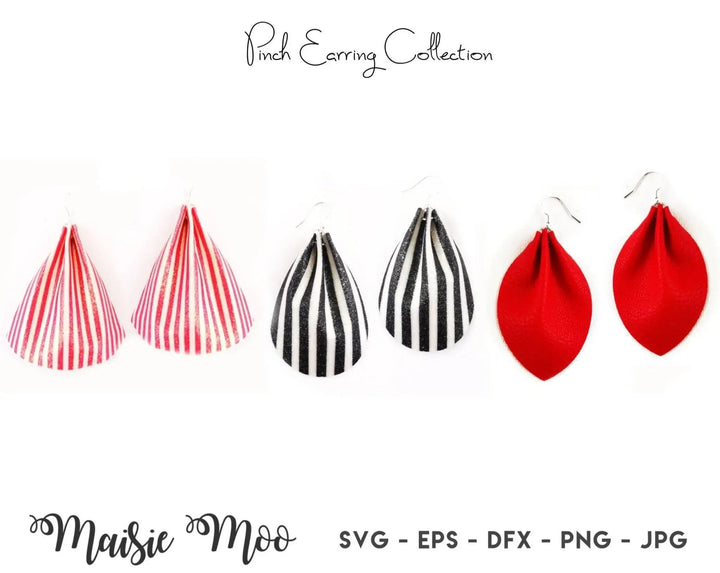 3D Pinch Earring SVG Template Faux Leather Cricut Earring