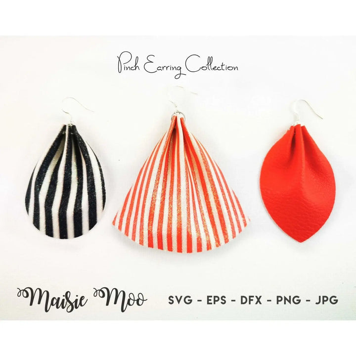 3D Pinch Earring SVG Template Faux Leather Cricut Earring