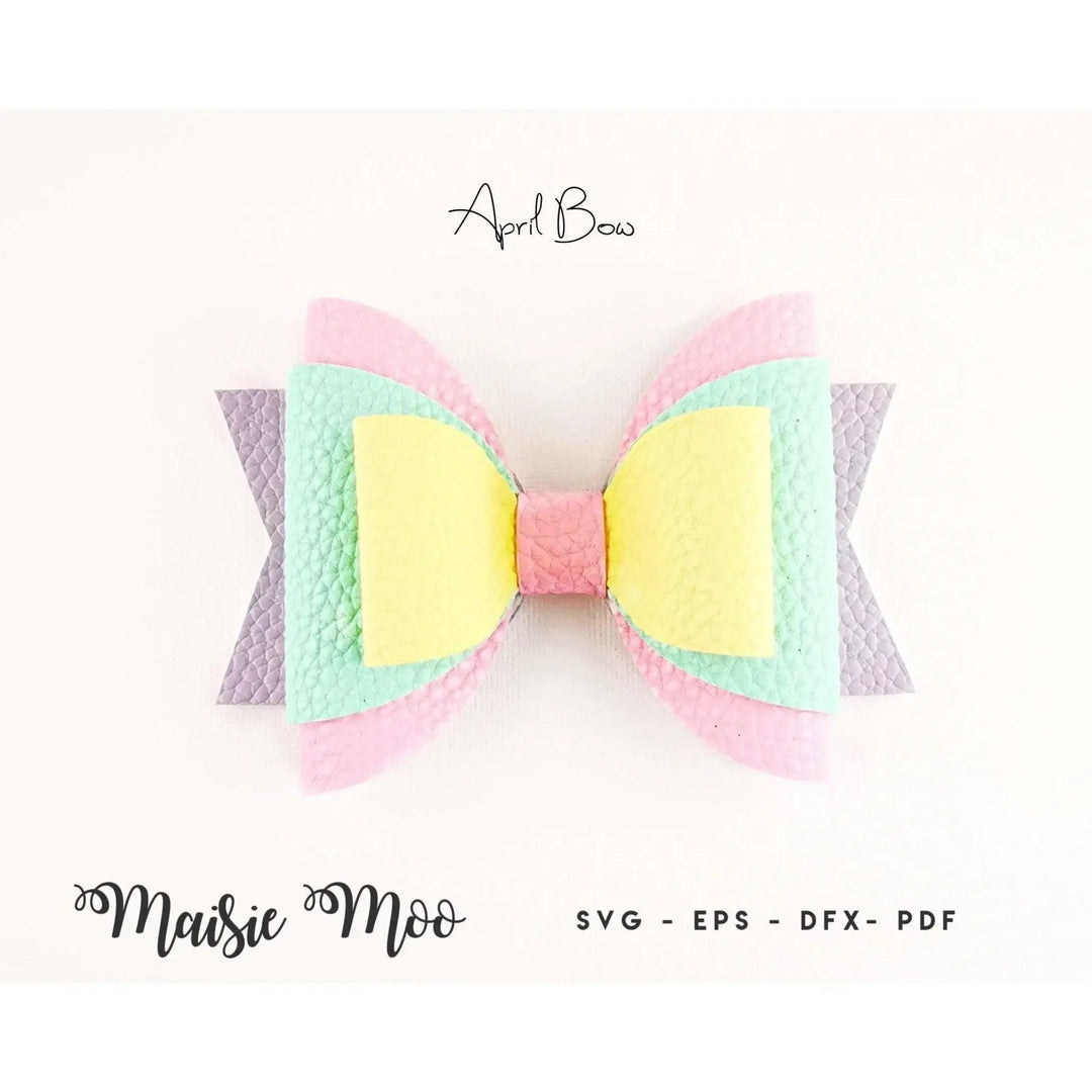 April Bow | Easter Stacked Bow - Maisie Moo