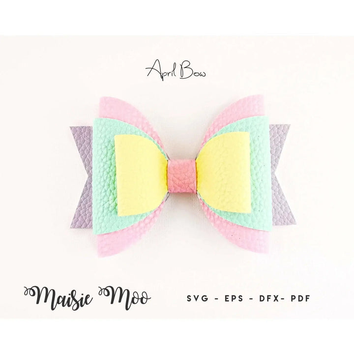 April Bow | Easter Stacked Bow - Maisie Moo