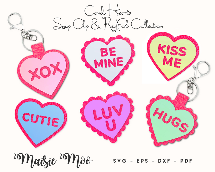 Candy Heart Snapclip & Key Fob - FREE SVG!! - Maisie Moo