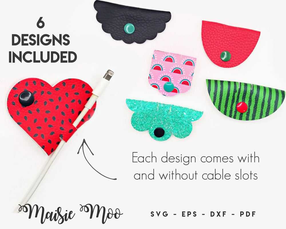 Cable Organizer SVG, Cord Tidy Template, Earphone Holder SVG, Cable Taco, Cord Keeper,  Faux Leather Crafts No Sew for Cricut Cut Files