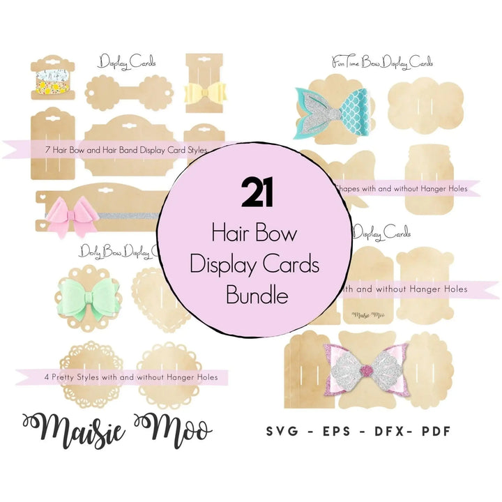 Doily Hair Bow Display Card SVG - Maisie Moo