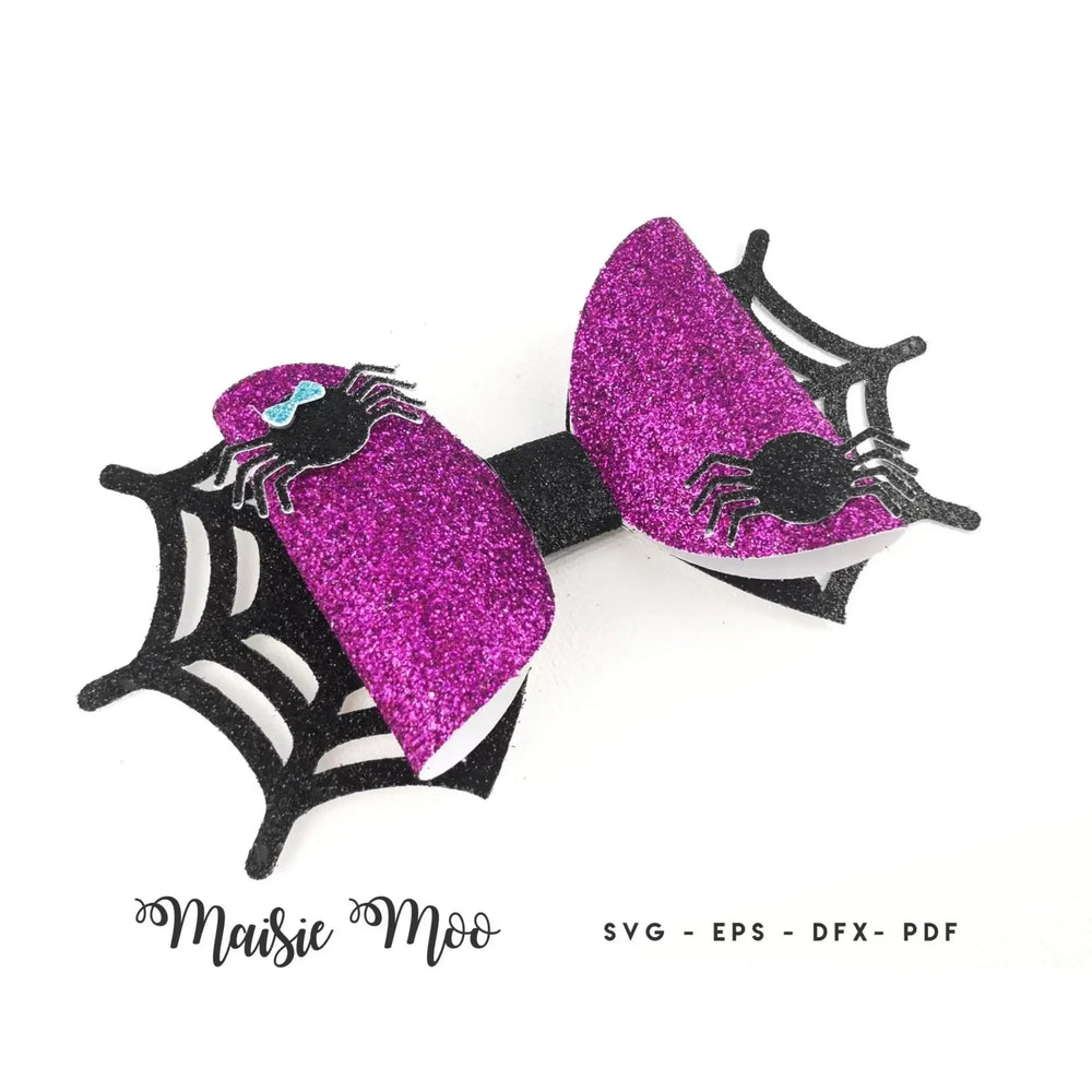 Itsy Bitsy Spiderweb Halloween Bow - Maisie Moo