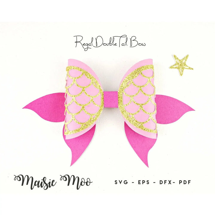 Mermaid Bow Template | Mermaid Tail Bow Template SVG - Maisie Moo