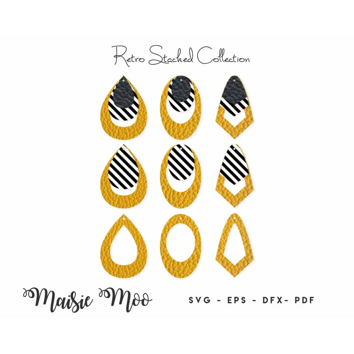 Stacked Earring SVG | Layered Earring | Cricut Earring Template | Faux Leather Earrings - Maisie Moo