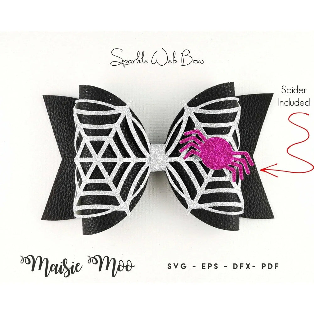 Halloween Bow SVG | Spiderweb Bow Template SVG | Lace Bow SVG - Maisie Moo