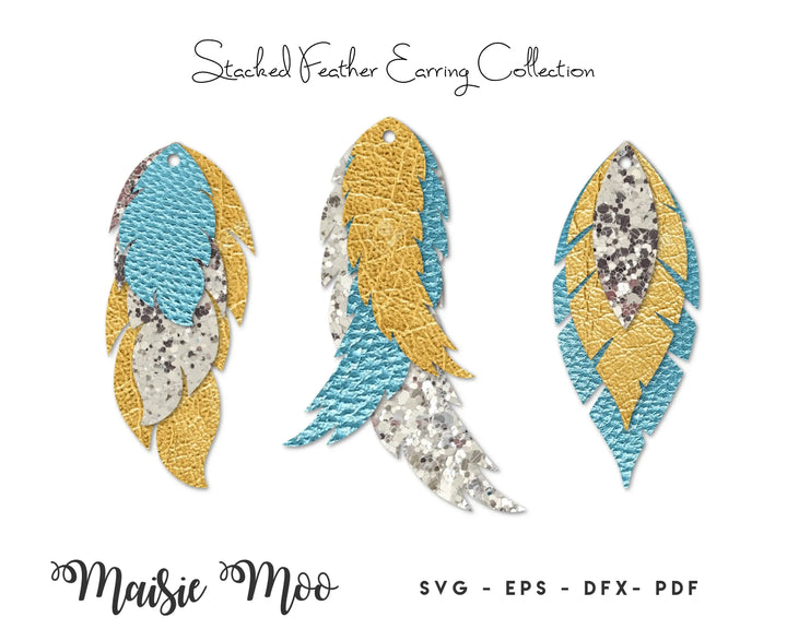 Faux Leather Earring SVG | Cricut Earring SVG | Feather Earring SVG