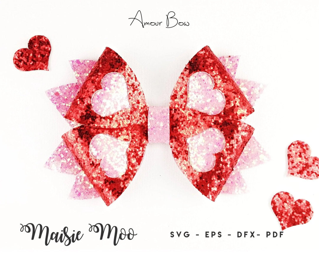 Amour Bow | Valentines Day Hair Bow - Maisie Moo