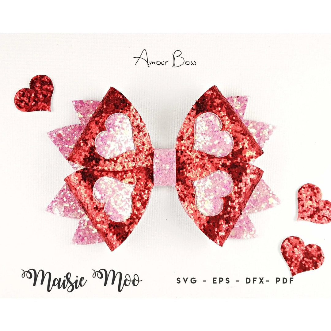 Amour Bow | Valentines Day Hair Bow - Maisie Moo