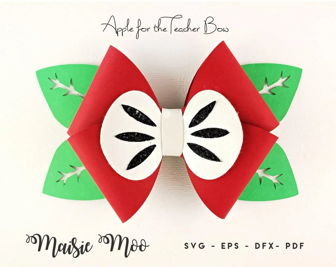 Apple Hair Bow | Back to School Bow - Maisie Moo