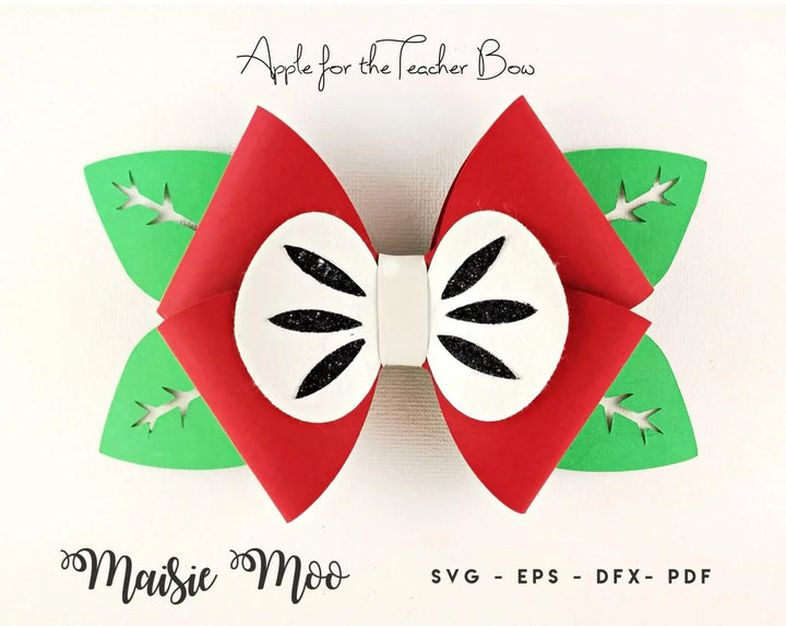 Apple Hair Bow | Back to School Bow - Maisie Moo