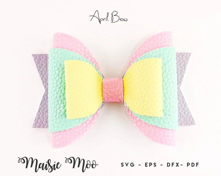 April Bow | Easter Stacked Bow - Maisie Moo