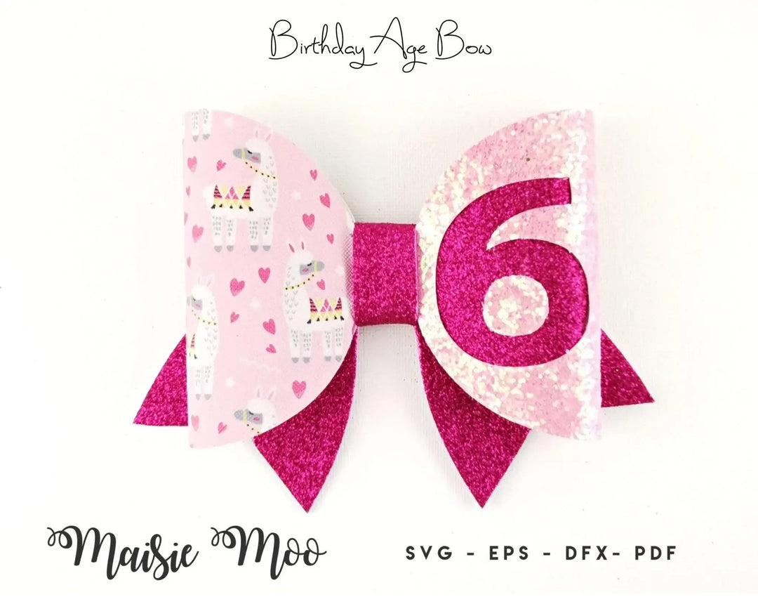 Birthday Age Bow - Maisie Moo