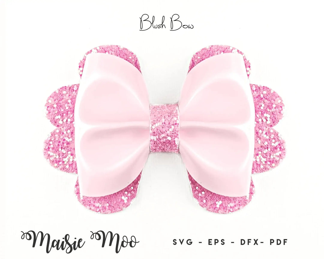 Valentine Pinch Bow - Blush Bow - Maisie Moo
