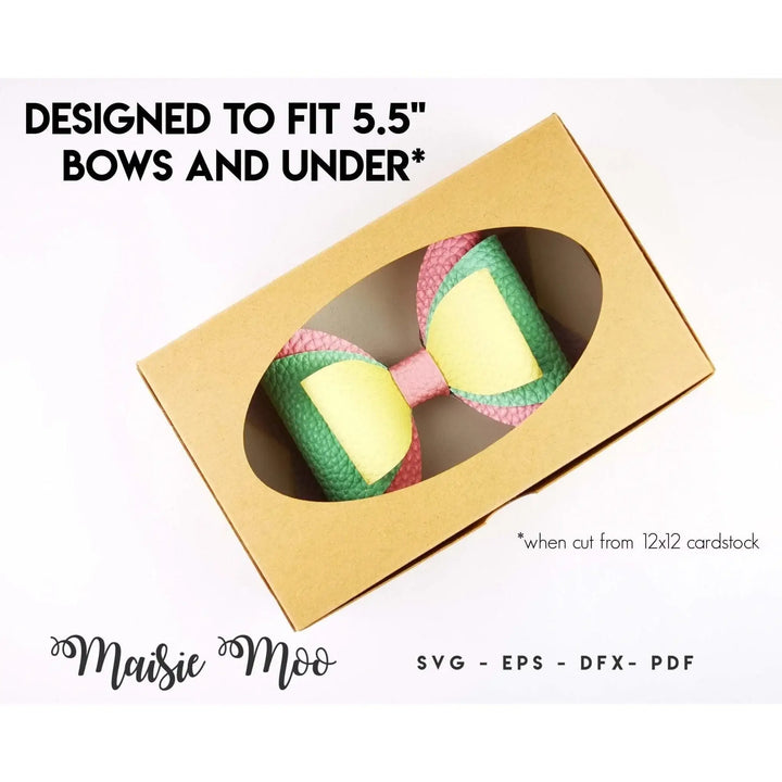 Bow Box Template Bow Box Bundle SVG, Bow Display Box Template, Hair Bow Gift Box DXF ...