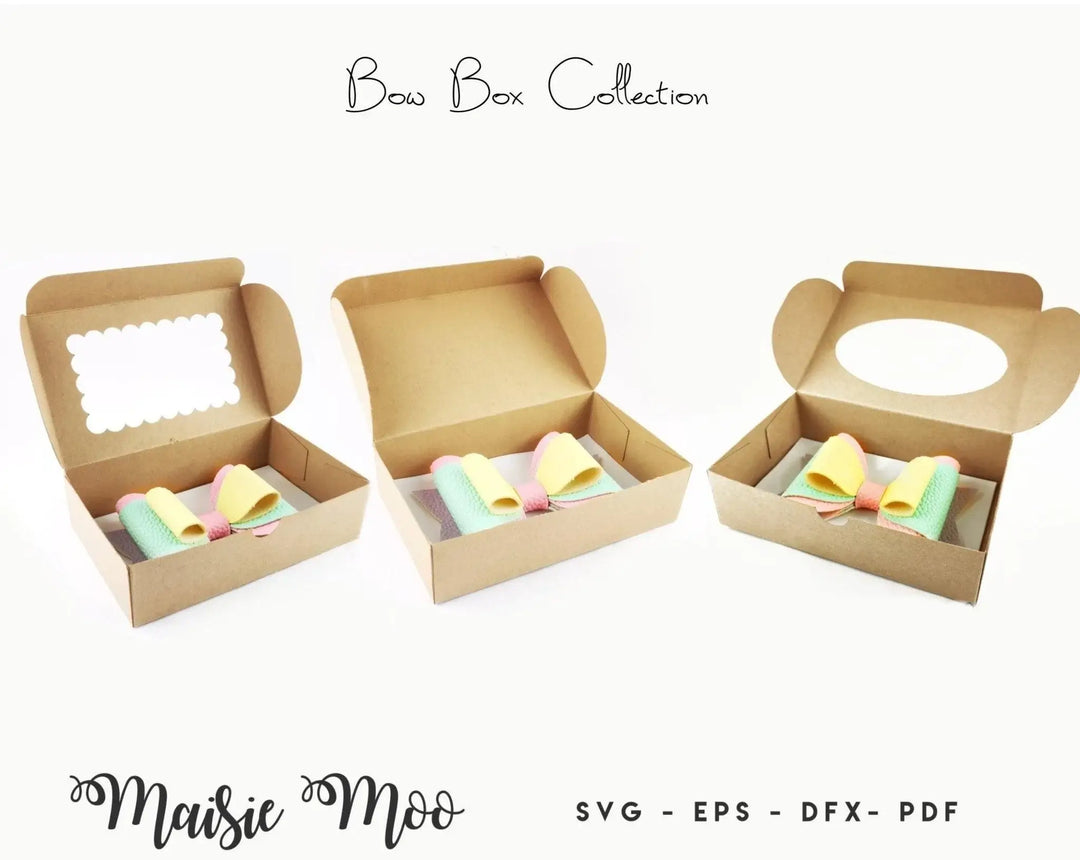 Bow Box Template Bow Box Bundle SVG, Bow Display Box Template, Hair Bow Gift Box DXF ...
