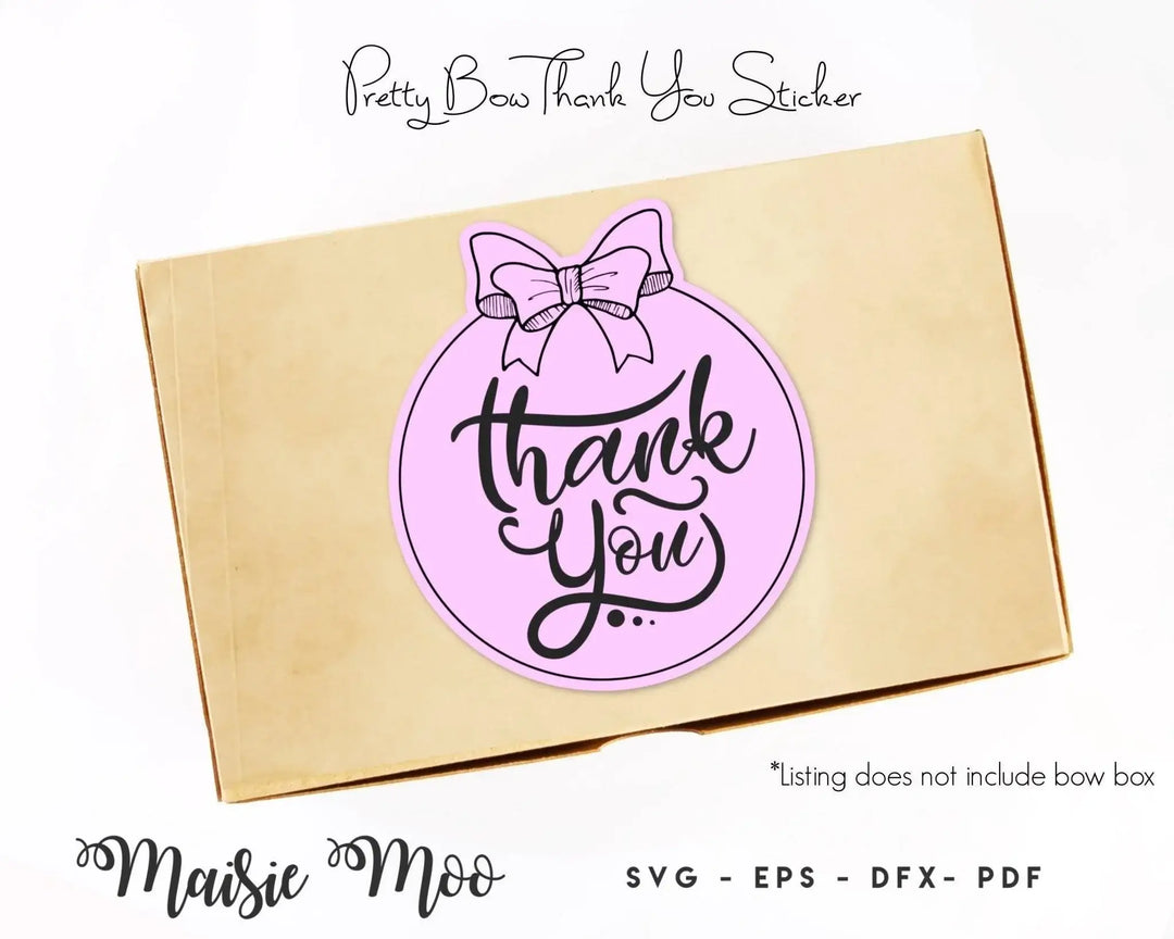 Bow Framed Thank You Stickers - Maisie Moo
