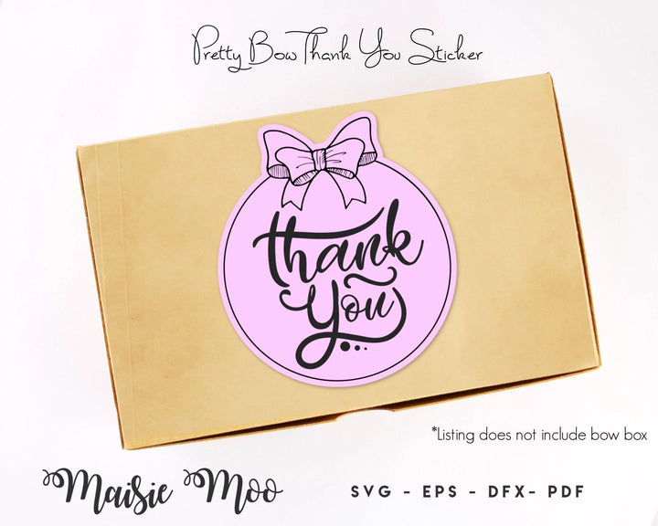 Bow Framed Thank You Stickers - Maisie Moo