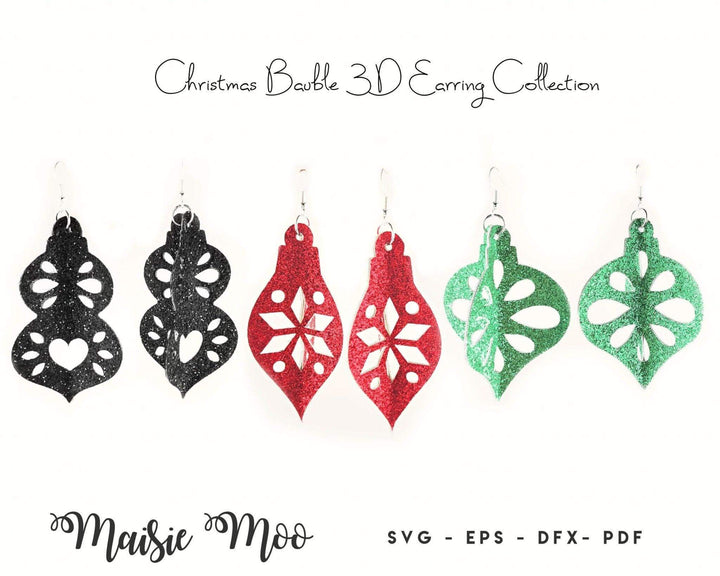 Christmas Bauble 3D Earring Collection - Maisie Moo