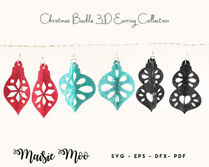 Christmas Bauble 3D Earring Collection - Maisie Moo