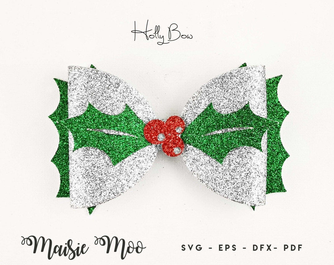 Christmas Holly Bow - Maisie Moo