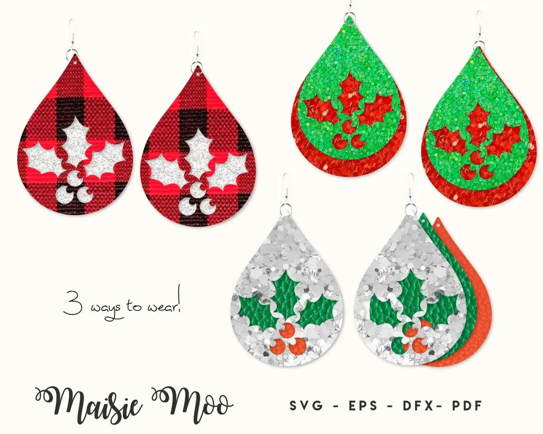 Christmas Holly Earring Collection - Maisie Moo