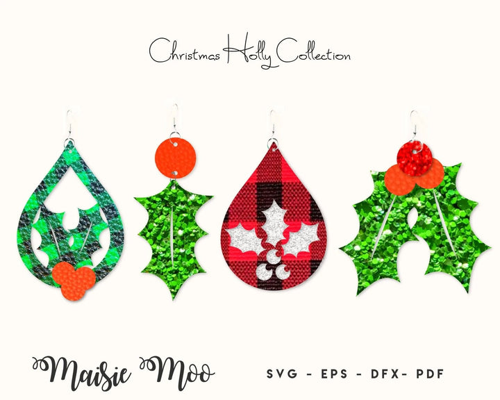 Christmas Holly Earring Collection - Maisie Moo