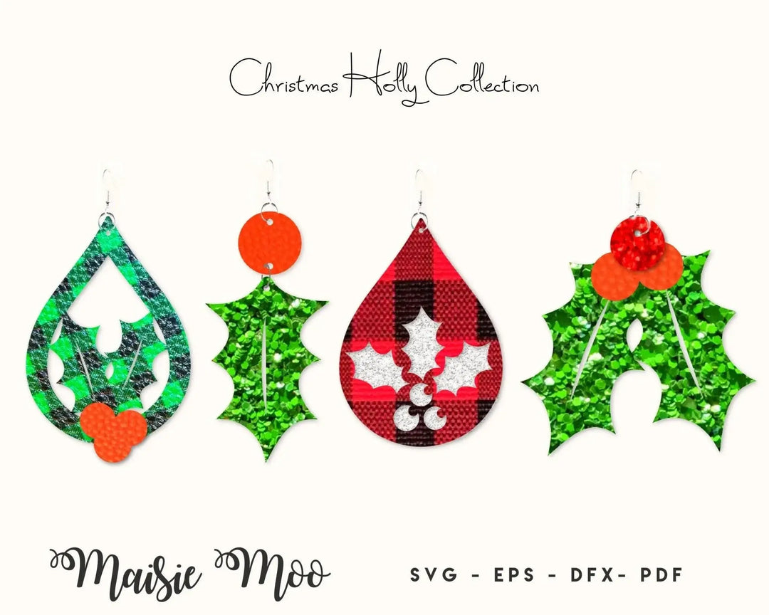 Christmas Holly Earring Collection - Maisie Moo