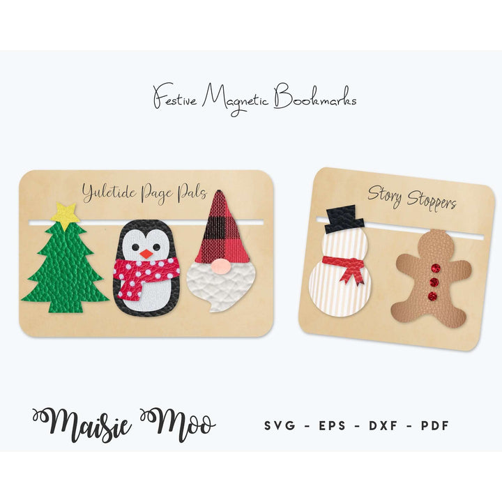 Christmas Magnetic Bookmarks - Maisie Moo
