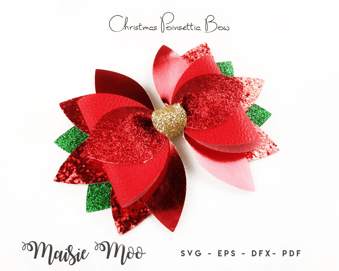 Christmas Poinsettia Bow - Maisie Moo