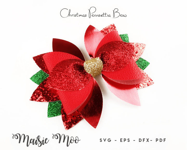 Christmas Poinsettia Bow - Maisie Moo