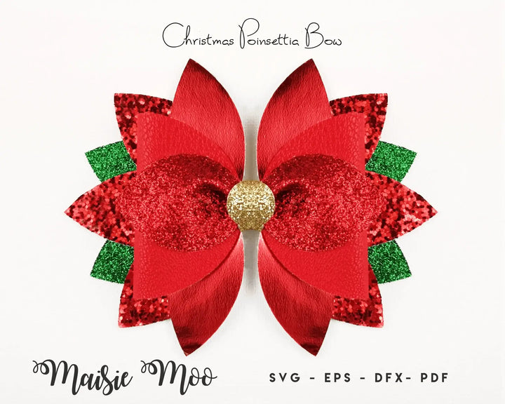 Christmas Poinsettia Bow - Maisie Moo