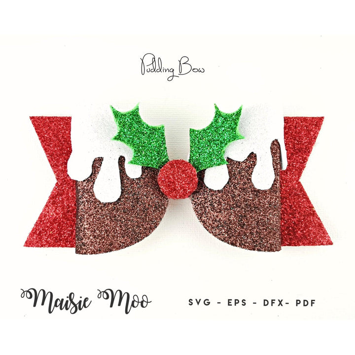 Christmas Pudding Bow - Maisie Moo