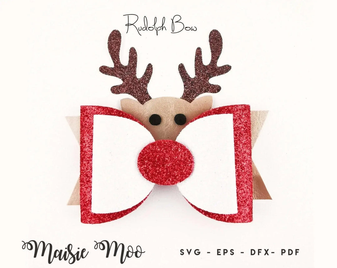 Christmas Rudolph Bow - Maisie Moo